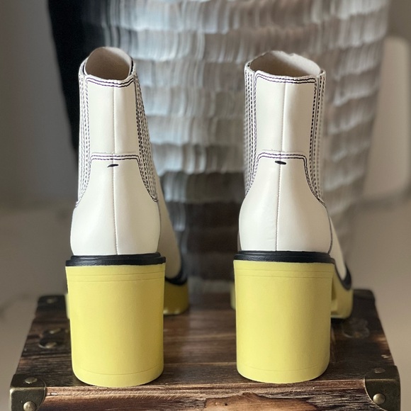 Dolce Vita Castor H2O Suede Boots in White and Yellow - Picture 6 of 8